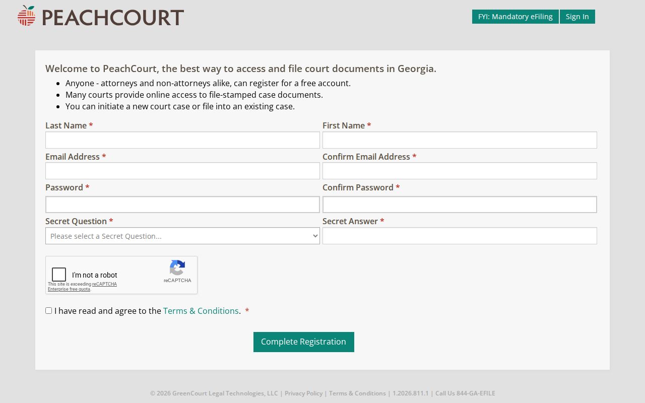 Stephens County docket search PeachCourt registration